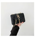 Women's Lattice Chain Satchel - Artisan-Quilted Crossbody with Signature Hardware
