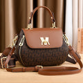 Women's Classic Letter Print Apple Bag - Multi-Way Crossbody Shoulder Tote Handbag Purse