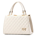 Women's Quilted Bow-Accent Structured Tote Bag – Oversized Shoulder & Crossbody Handbag for Women, Timeless Elegance